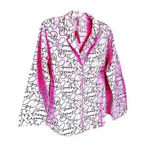 Victoria's Secret Pink Flannel PJ Pajama Top Sleep Shirt Button Up Size M - NWT